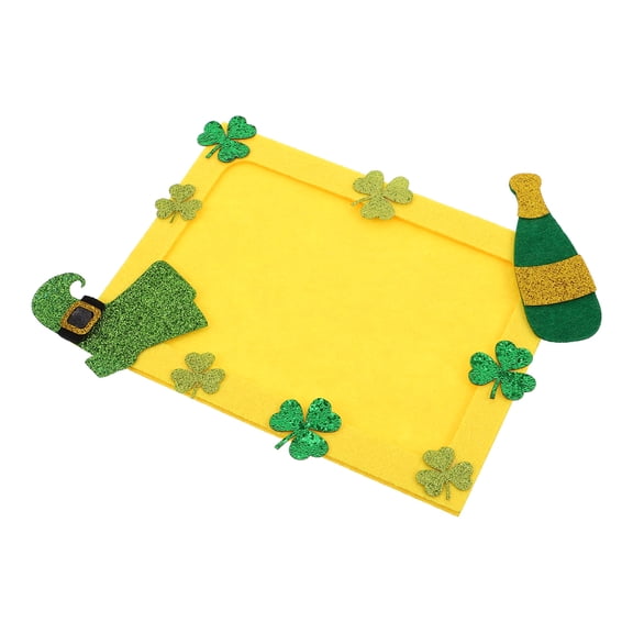 WEUVEB 1Set Shamrock Shaped Non-Woven Fabrics Patrick Photo Ornament Frame for Diy Photo Display
