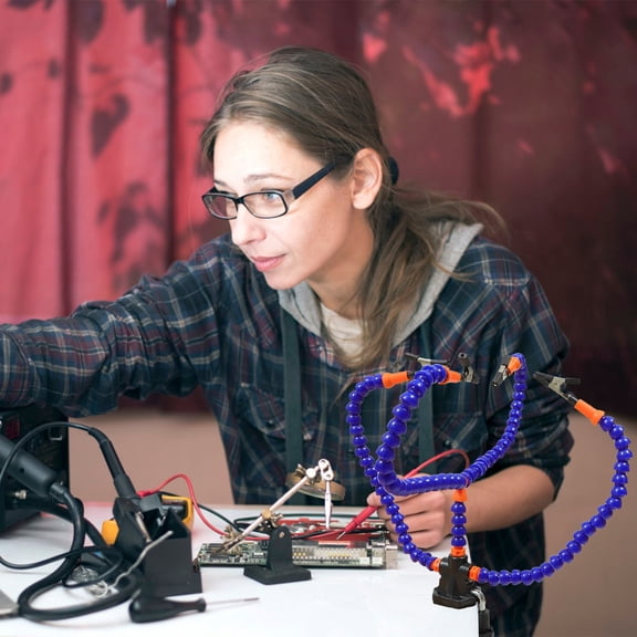 WEUVEB 1Set Soldering Helping Hand Stand with Four Adjustable Arms and Durable Plastic