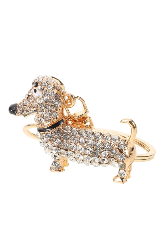 1Set White Dachshund Dog Shape Key Ring for Women Dog Lovers