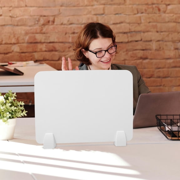 WEUVEB 1Set White Sneeze Guard Panel Desktop Protective Barrier for Students and Office