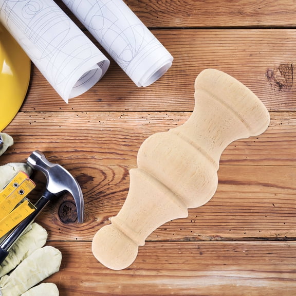 WEUVEB 1Set Wooden Finials for Diy Khaki 5.89X2.36X2.36in Solid Wood Bedpost Decor Elegant