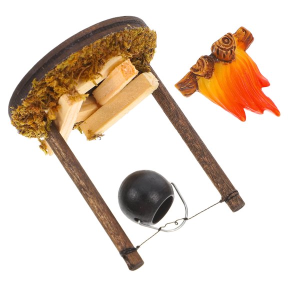 WEUVEB Micro Scene Decoration Miniature Dollhouse Hanging Stove Resin 2Pcs