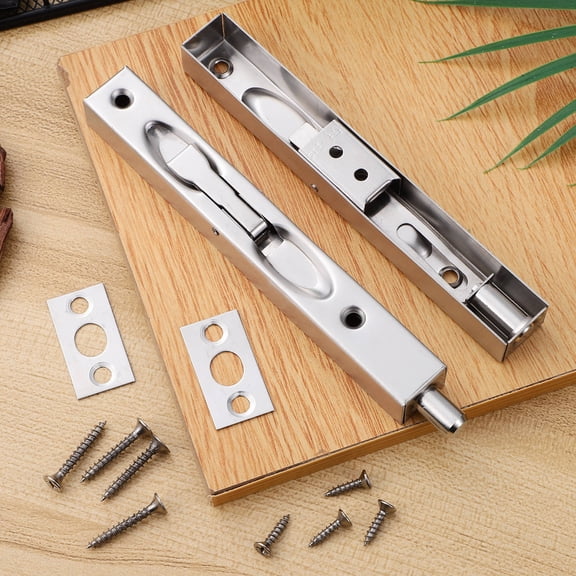 WEUVEB 2 Sets Hidden Door Lock Stainless Steel Bolt Latch Discreet Design for Contractors