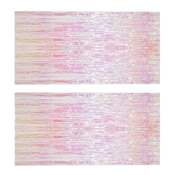 WEUVEB 2 Sets Party Backdrop Rain Curtains Plastic Photo Background