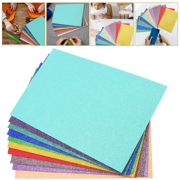 WEUVEB Assorted Color Glitter Foam Sheet Durable Eva Material for Crafting and DIY Projects