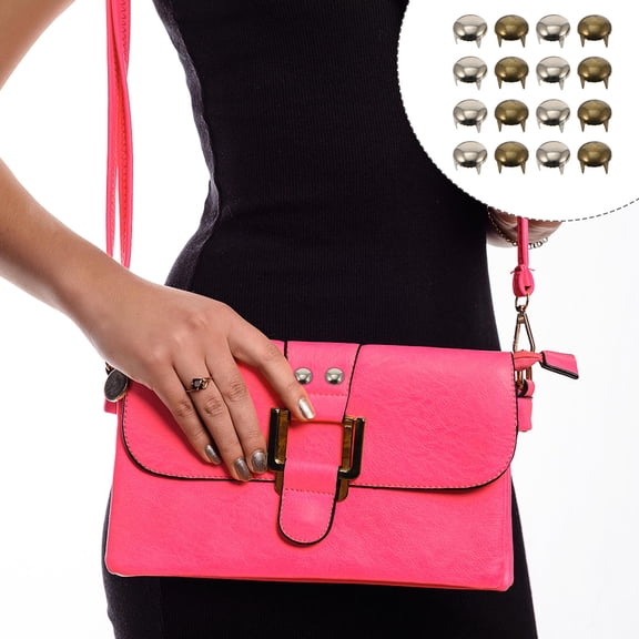 WEUVEB Round Metal Rivets Decorative Nailheads for Crafts, Assorted Sizes for Jewelry Making, Leatherwork, and Home Projects