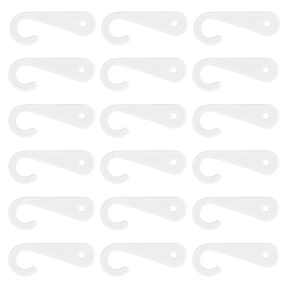 WEUVEB 200Pcs J-Shaped Hooks 1.77X0.59X0.08in Plastic for Retail Display and Wardrobe Organization