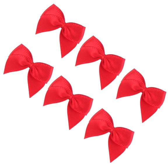 WEUVEB 200 Pcs Red Ribbon Bowknot Cloth Flowers for Dress, Skirt, Bag Decoration and Craft Accessories