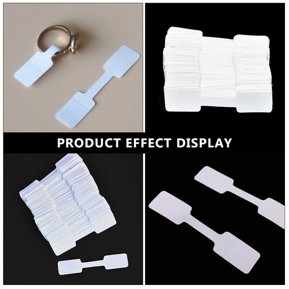 WEUVEB 200Pcs White Jewelry Sticker Labels with Non-Sticky Center and Removable Adhesive
