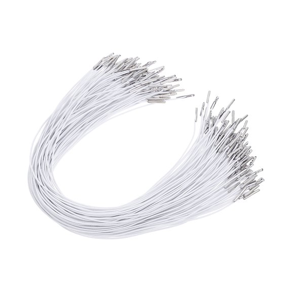 WEUVEB 200pcs Elastic Barbed Cords: Stretch Loop Band Mask Lanyard Rope Round String Extender Strap With Metal Ends Accessories For Mask Diy Crafts Party
