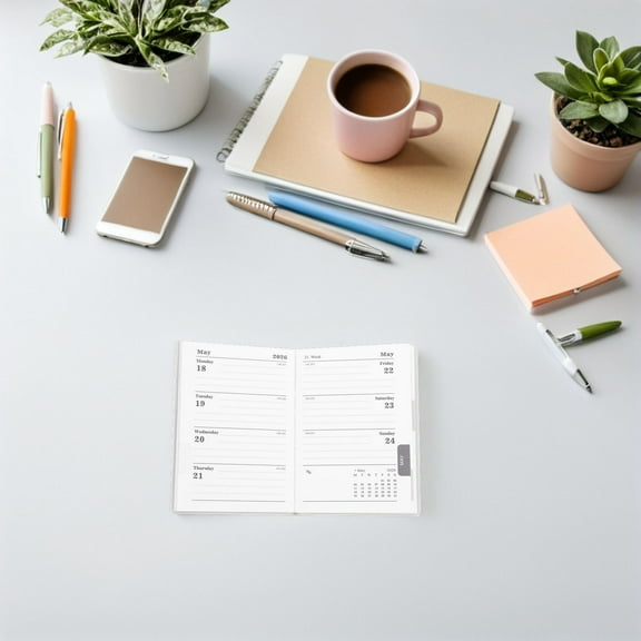 WEUVEB Compact 2026 Monthly Planner PU Cover Small Weekly Calendar Notebook for Writing