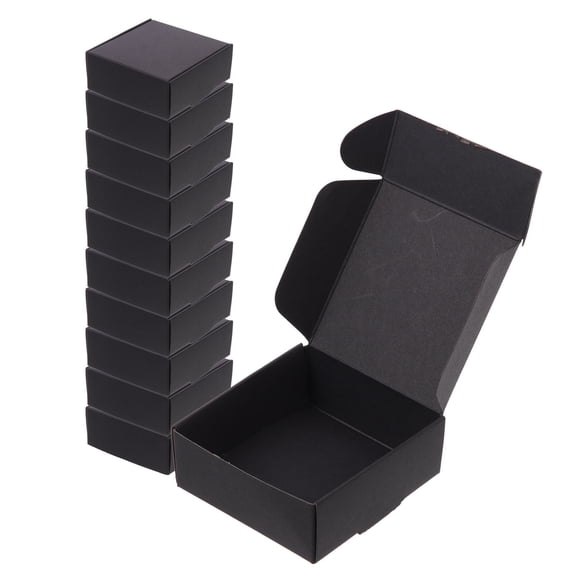 WEUVEB 20Pcs Black Paper Mailing Packing Boxes Anti Falling and Compress Resistant