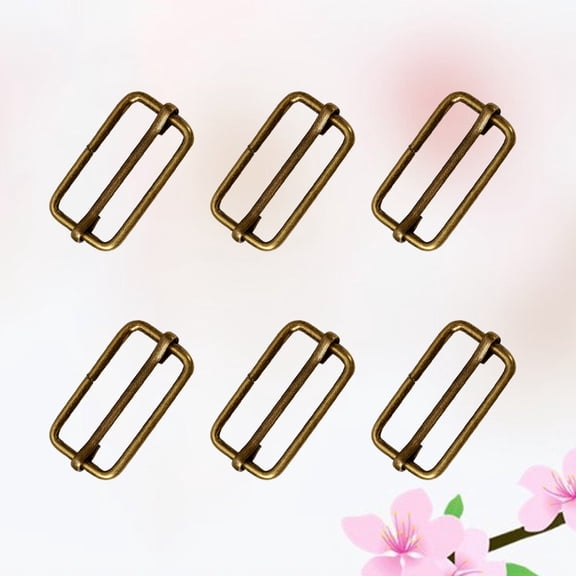 WEUVEB 20Pcs Metal Slide Buckles for Backpack Strap Connector Rectangular Bronze Color