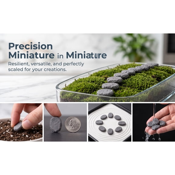 WEUVEB 20Pcs Micro Landscape Resin Stepping Stones for Fairy Garden Outdoor Pot Plant Rock Ornament