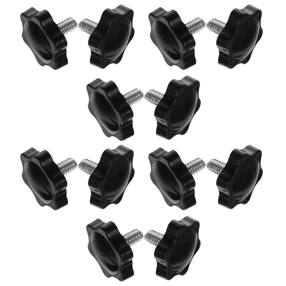 WEUVEB 20Pcs Plum Shaped Hand Knob Black Plastic for Woodworking Projects and Diy Enthusiasts