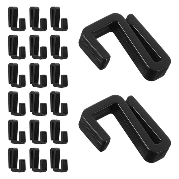 WEUVEB 20Pcs Plastic S Hooks for Coat and Bag Hanging Black Solid Load Bearing
