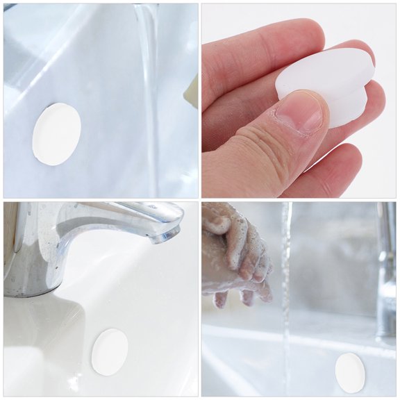 WEUVEB 20Pcs Washbasin Overflow Cover White Round Seal Prevent Water Overflow