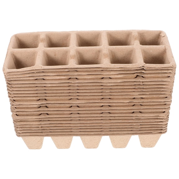 WEUVEB 20Pcs Brown Biodegradable Starter Grow Trays for Garden Plant Germination