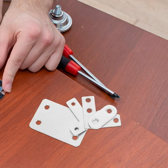 WEUVEB 22Pcs Heavy Duty Straight Flat Mending Plates for Wood Furniture Stainless Steel Fixing Corner Braces