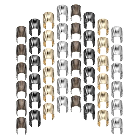 WEUVEB Cord End Fasteners Assorted Colors Iron 240 Pcs for Crafts Quick Installation Stylish Tassel Accessories