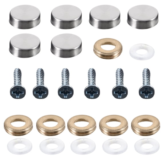 WEUVEB 24pcs Advertising Mirror Nails Stainless Steel for Fixing Glass Items