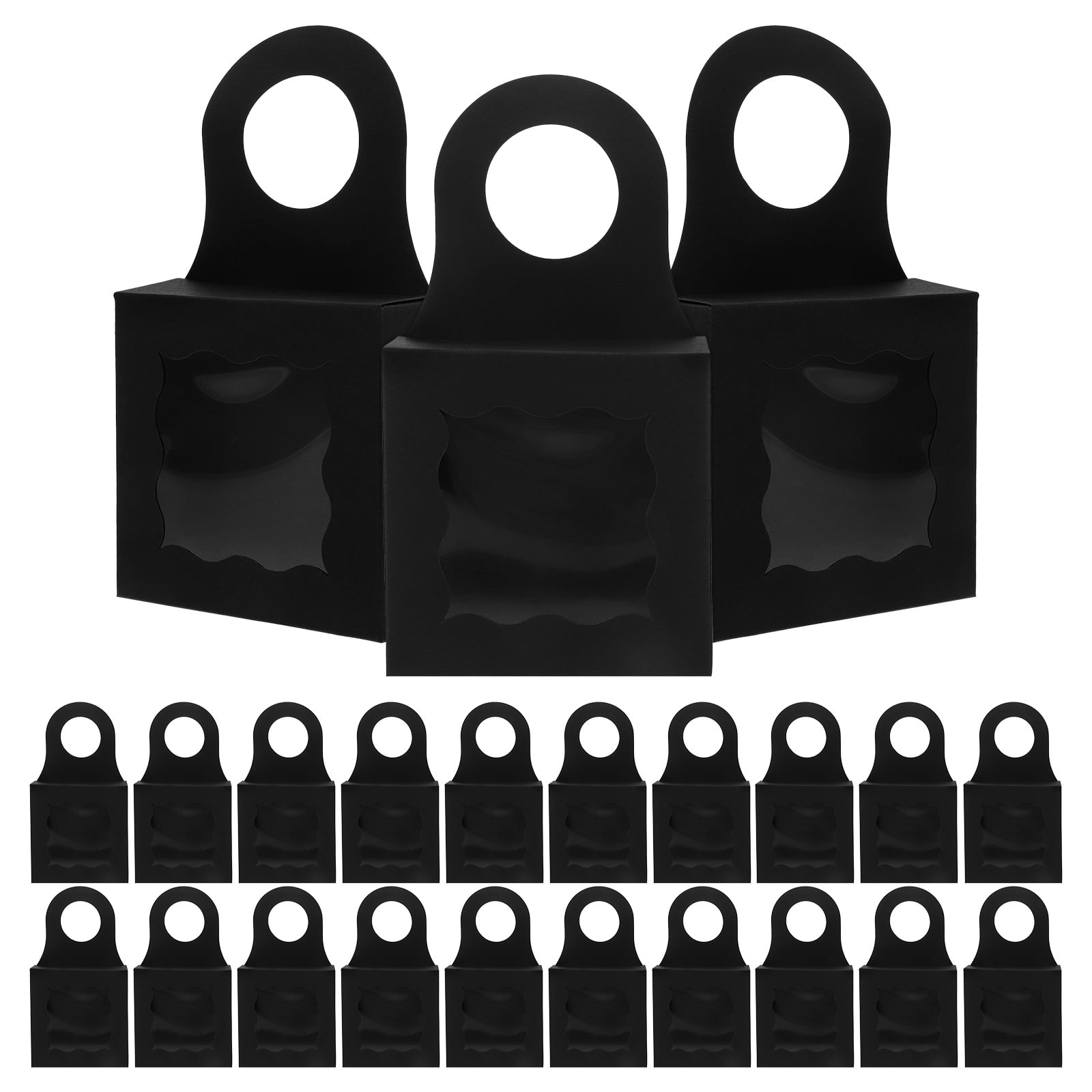 WEUVEB 25pcs Black Box with Handle for Wine Bottle Storage and Display ...
