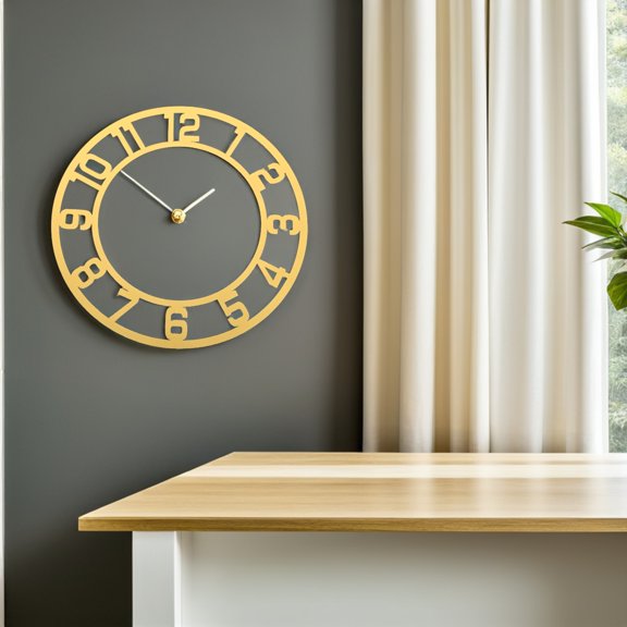 WEUVEB 2PCS Circle Mirror Surface Stickers Arabic Numeral Clock For Restaurant Decor