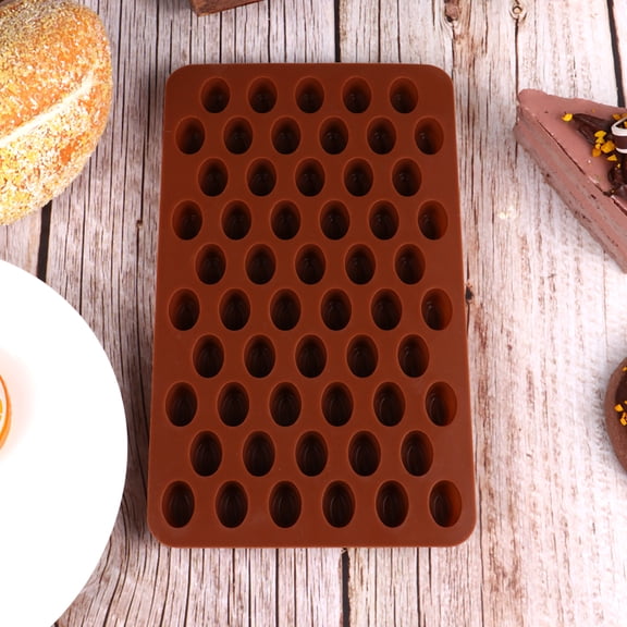 WEUVEB 2-Pack Flexible Silicone Coffee Bean Molds for Baking, Chocolate, Candy, Cake Decoration, Non-Stick, Home Kitchen Use