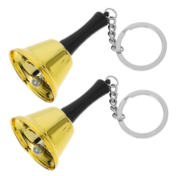 WEUVEB Portable Golden Metal Hand Bells 2 Pieces for Early Childhood Education and Music Therapy