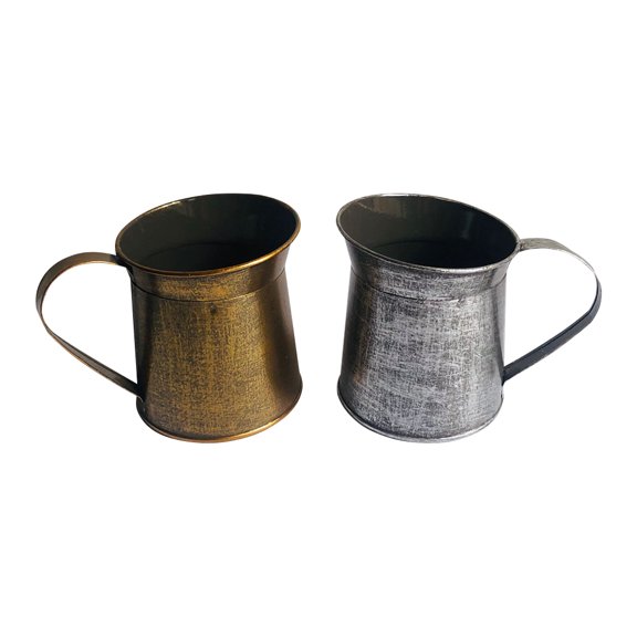WEUVEB Decorative Iron Buckets Set of 2, European Style, Assorted Colors, Design for Home, Garden, and Outdoor Use