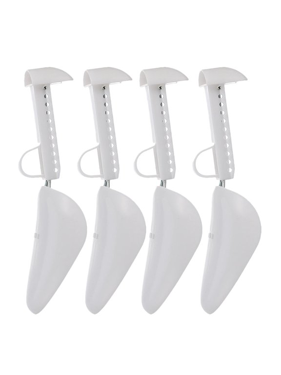 2 Pairs Adjustable Lightweight Transparent Plastic Shoe Trees for Shoes and Boots Support