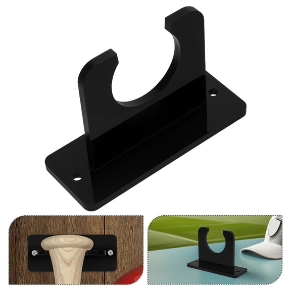 WEUVEB 2Pcs Acrylic Baseball Bat Wall Mount Holder Black Vertical Display Rack for Sports Storage