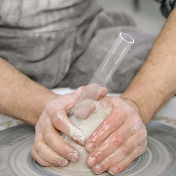 WEUVEB 2Pcs Acrylic Rolling Pin for Sculpting Transparent Art Accessories Beginners Professionals