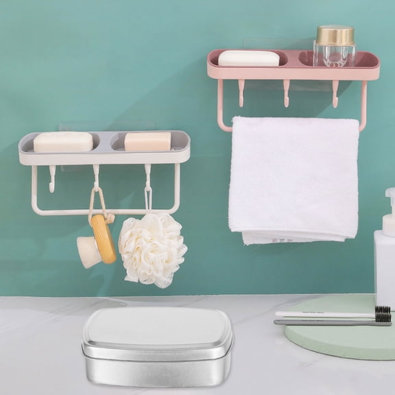 WEUVEB 2Pcs Aluminum Soap Boxes for Travel Storage Plated Silver Metal Soap Holder with Leak Proof Design