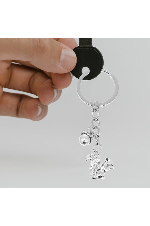 2Pcs Animal Keychain with Squirrel and Pine Cone Design for Belt and Lanyard Decor