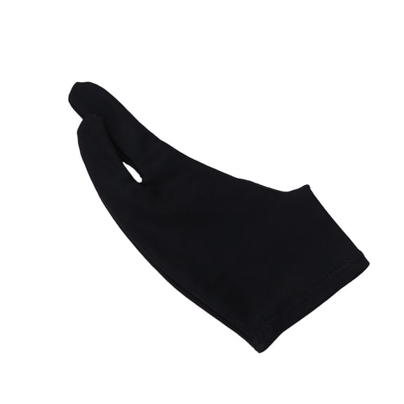 WEUVEB 2-Pack Black Spandex Artist Gloves with Two-Finger Design, Anti-Friction for Graphics Tablets, Ideal for Drawing & Sketching