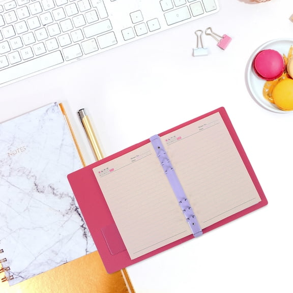 WEUVEB Lightweight Purple Metal Binder Spine Inserts for Planner and Notebook Use
