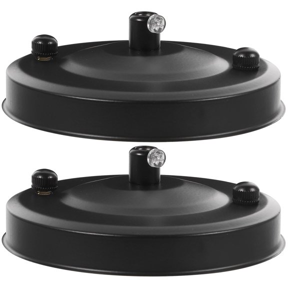 WEUVEB 2Pcs Black Ceiling Canopy for Chandelier with Durable Metal and Stylish Design