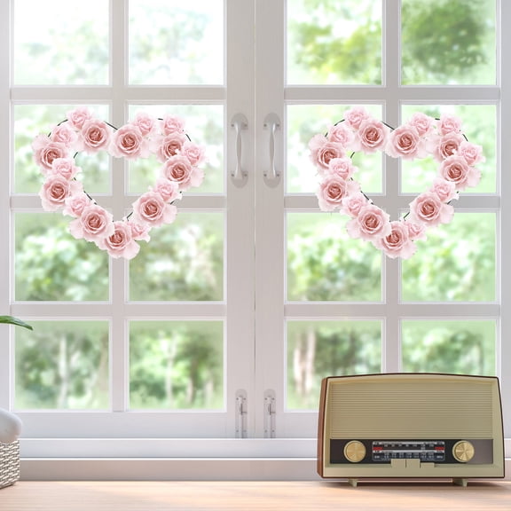 WEUVEB 2Pcs Black Heart Shaped Metal Wire Wreath Frame for Valentine Day Wedding Floral Design