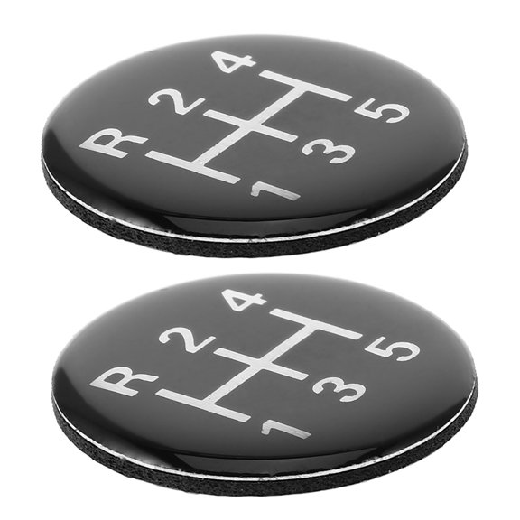 WEUVEB 2Pcs Black Car Gear Stick Shift Decals Universal Fit for Manual 5 Speed Transmission