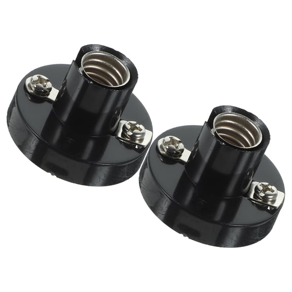 WEUVEB 2Pcs Black Screw in Lamp Socket Fixture for Home Ceiling and Wall Light Replacement