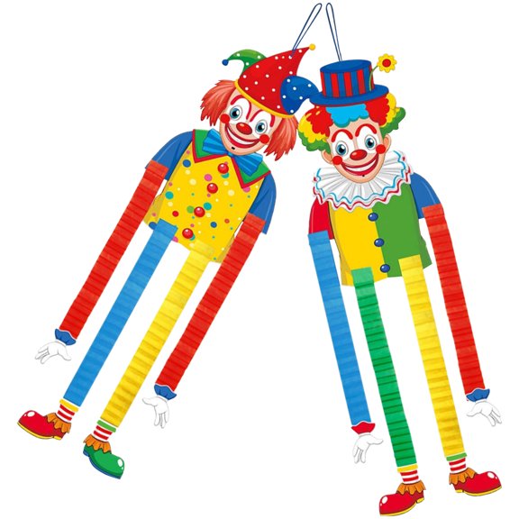 WEUVEB Funny Carnival Clown Wall Decor Multi-Color Paper for Circus Theme Party