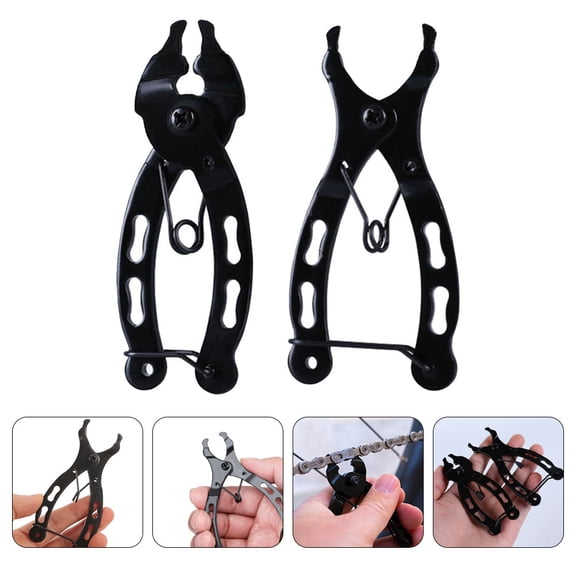 WEUVEB 2Pcs Chain Link Pliers Steel Black For Quick Bike Maintenance Tasks