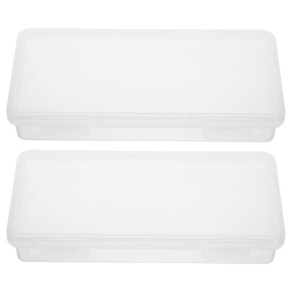 WEUVEB 2Pcs Compact Transparent Cash Organizer Box with Lid for Paper Money Coins