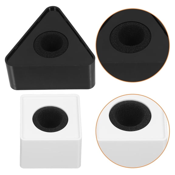 WEUVEB 2Pcs ABS Microphone Station Logo Flags Triangular Cube Shape for Professional Interview Use Assorted Color