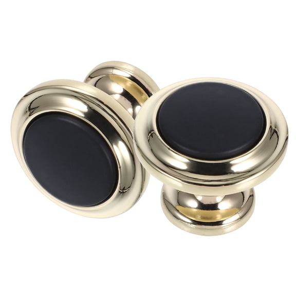 WEUVEB 2Pcs Home Cabinet Door Knobs Black Round Pull Knobs Decorative and Reliable