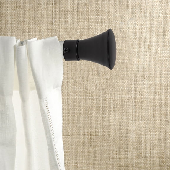 WEUVEB 2Pcs Matte Black Curtain Rod Finials Decorative Ends for Window Drapery