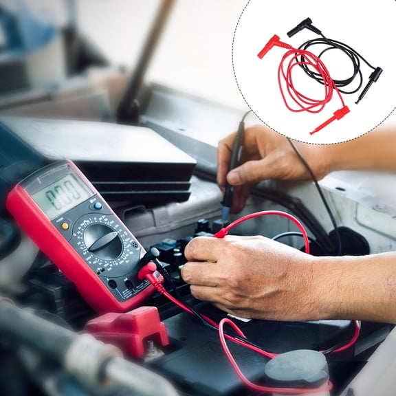 WEUVEB 2Pcs Multimeter Test Cable with Comfortable Grips and Silicone Insulated High Conductivity Probes