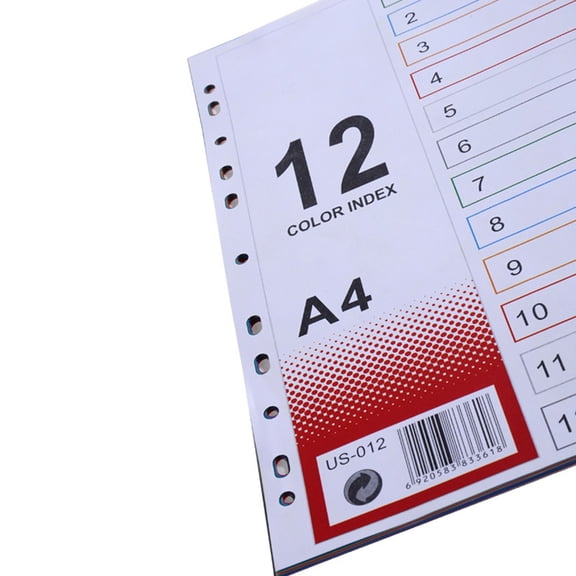 WEUVEB 2Pcs Assorted Color Index Sheet Dividers A4 Paper Refills for Notebook Organization