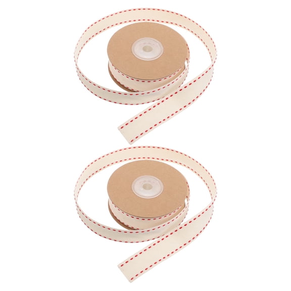 WEUVEB Beige Handmade Cotton Ribbon 2Cm Ideal for Home and Craft Projects 2Pcs